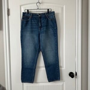 Topshop Mom Jeans High Rise Denim Blue Jeans Size 34‎
